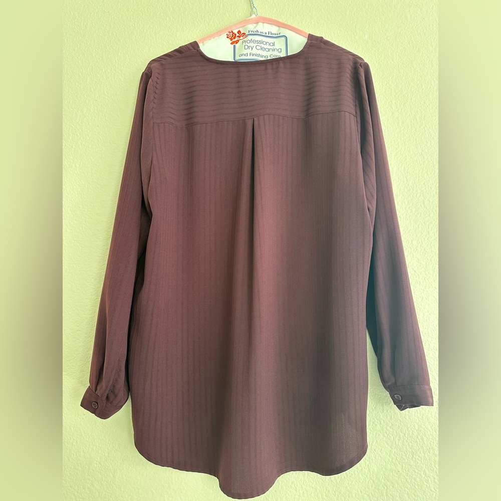 Adrianna Papell Deep Wine Blouse - Picture 2 of 3